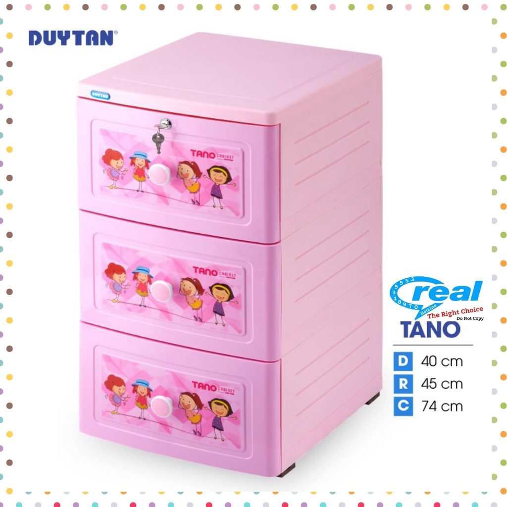 Tủ nhựa duy tân TANO 3 Ngăn Kích thước N40 x R 45 x Cao 74cm