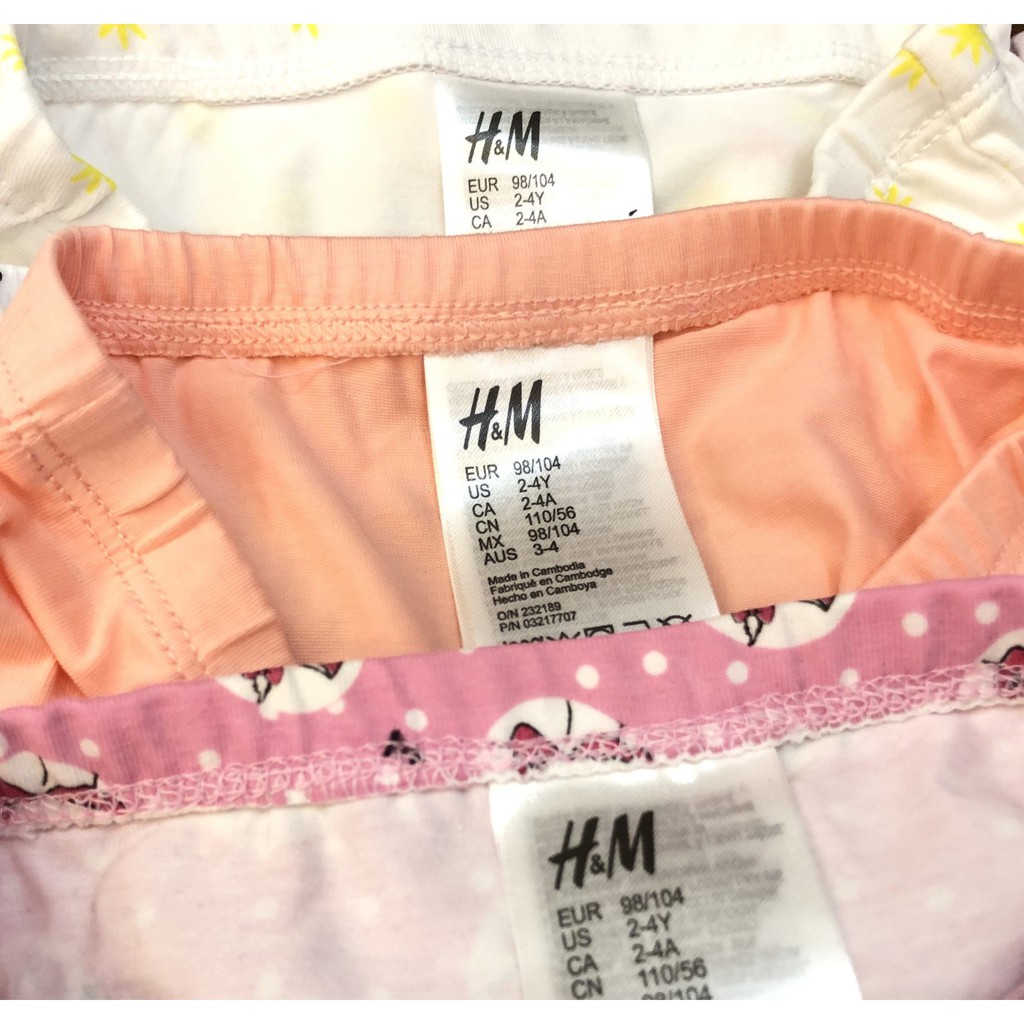 Set 3 quần chip đùi HM cho bé gái