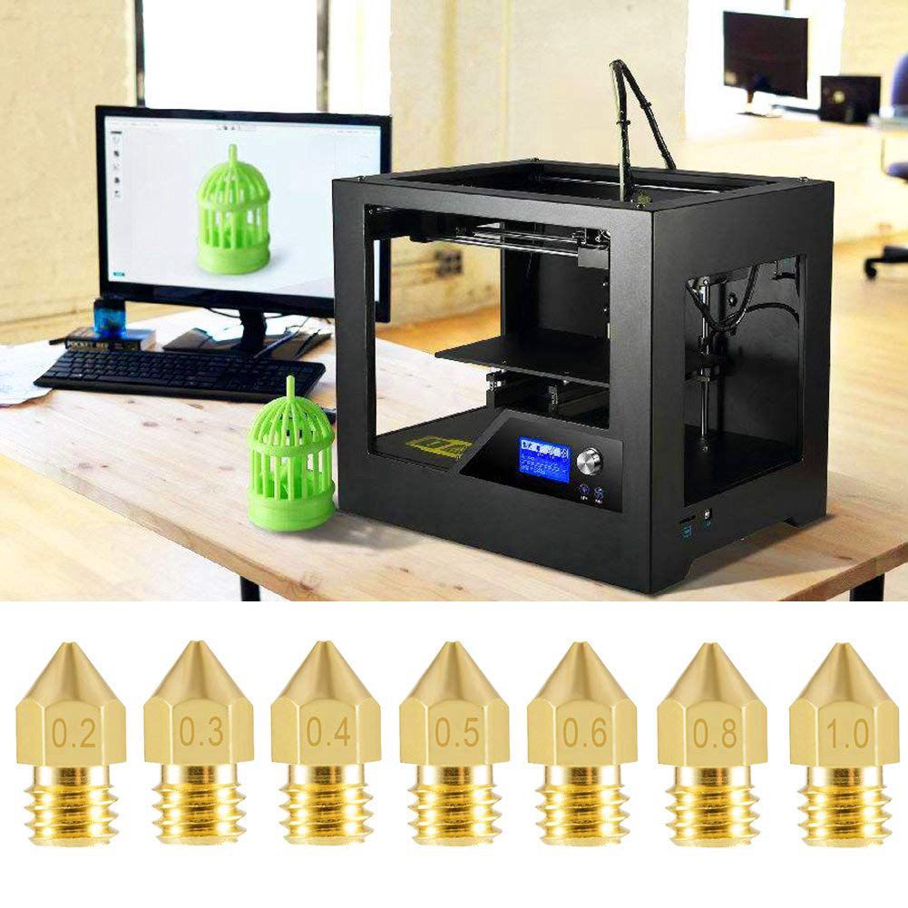 22 Đầu phun MK8 0.2mm/ 0.3mm/ 0.4mm/ 0.5mm/ 0.6mm/ 0.8mm/ 1.0mm dành cho máy in 3D
