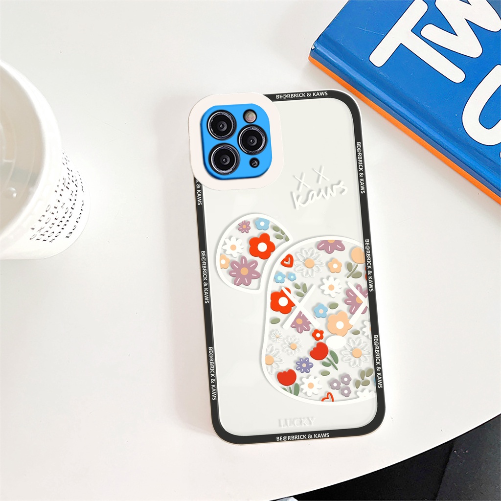 Ốp lưng iphone Kaws Hoa cạnh vuông 6/6plus/6s/6splus/7/7plus/8/8plus/x/xr/xs/11/12/13/pro/max/plus/promax
