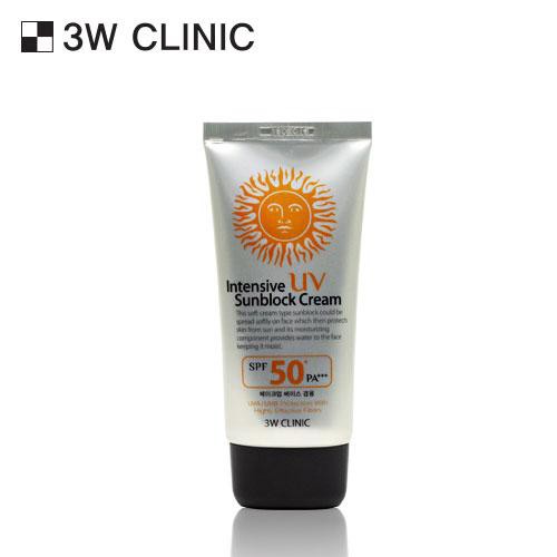 Kem chống nắng bảo vệ da và dưỡng ẩm  Intensive UV 3W CLINIC INTENSIVE UV SUNBLOCK CREAM  70ml - Hàn Quốc Chính Hãng