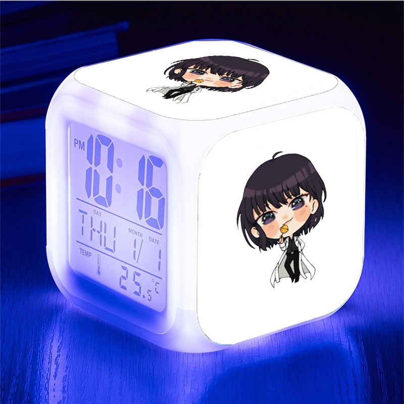 Đồng hồ báo thức để bàn in hình Omniscient Reader TOÀN TRÍ ĐỘC GIẢ đèn LED đổi màu anime chibi