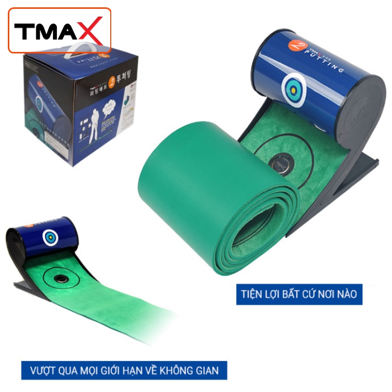 Thảm Tập Golf Tự Động Trả Bóng TMAX 2PUTTING Nhỏ Gọn, Tập Luyện Hiệu Quả