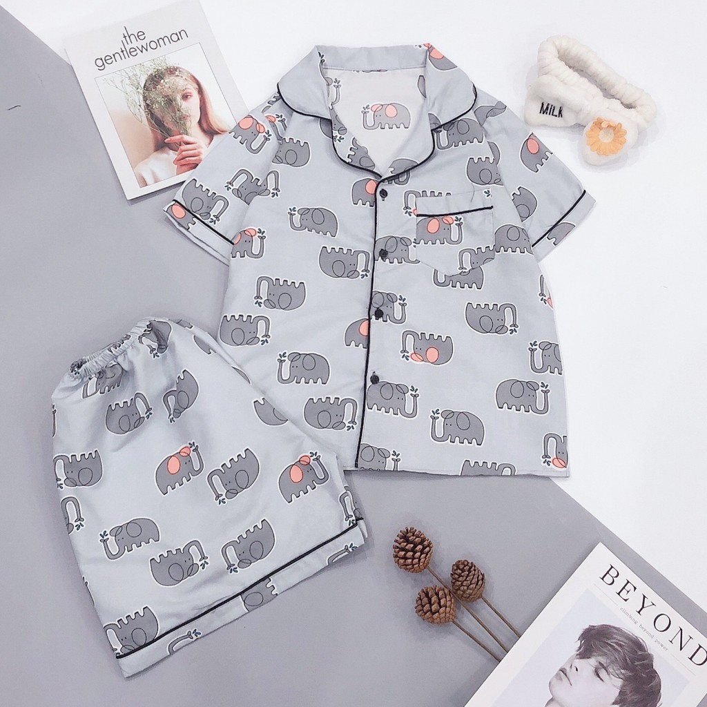 Đồ bộ nữ pijama mặc nhà, bộ ngủ dễ thương quần cộc áo cộc chất vải thô hàn mềm cho mùa hè PJMCOC05