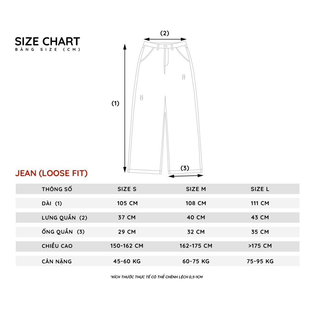 Quần Dài Unisex Vải Jean ARTHON WASHED LOOSE JEANS - HADES Brand Chính Hãng
