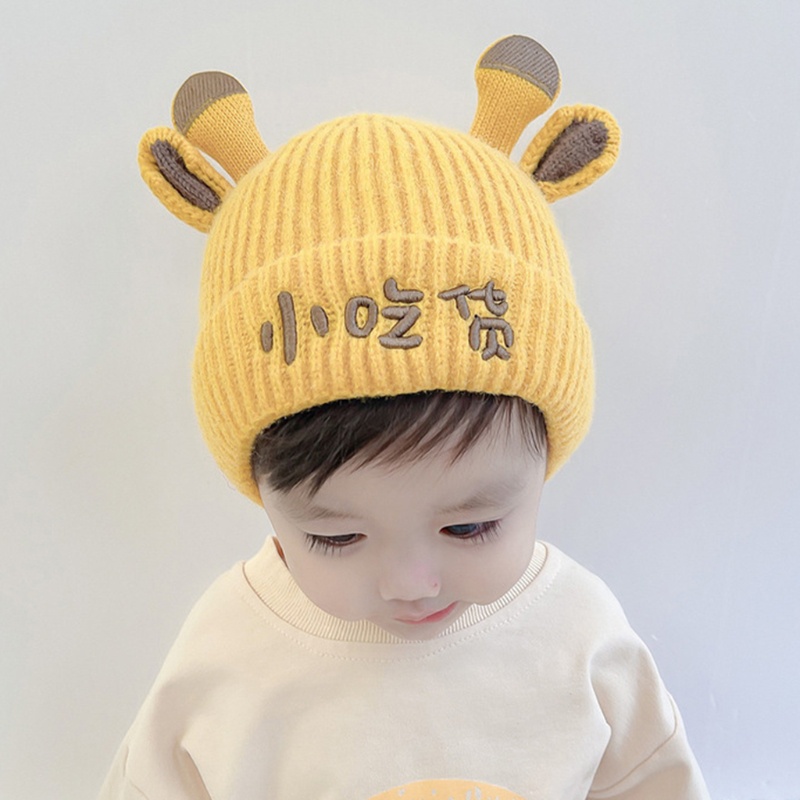 Mũ beanie Dệt Kim Hình Sừng Bò Ngọt Ngào Thời Trang Mùa Đông Cho Nữ