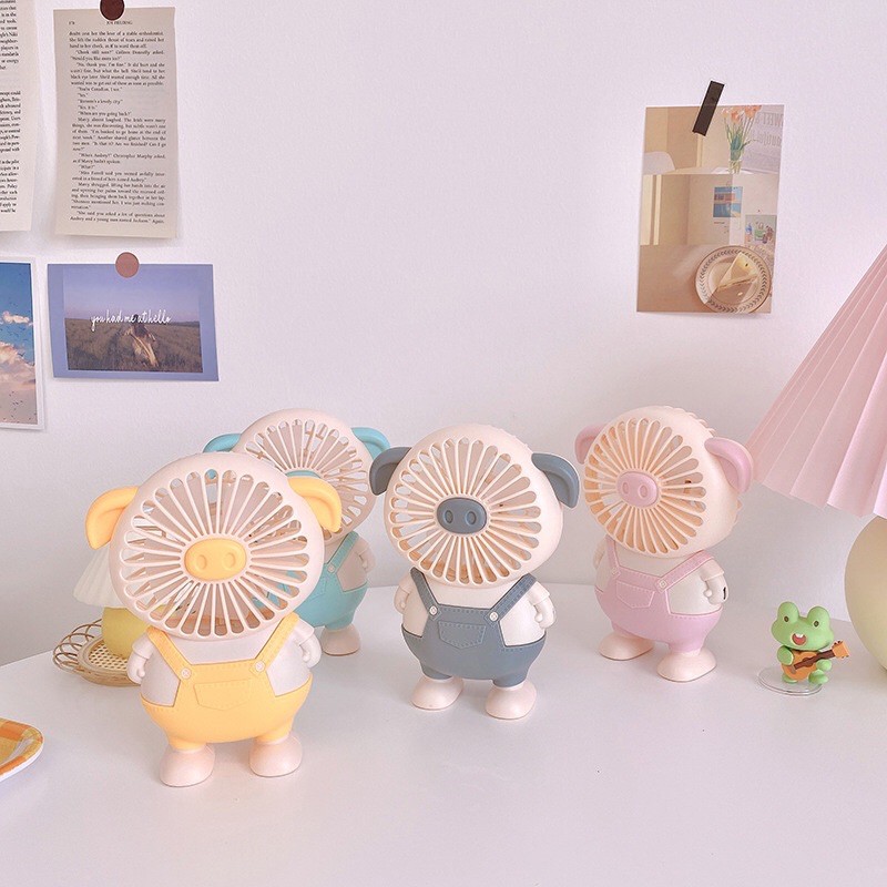 Quạt Mini Cầm Tay Tích Điện Chú Heo Xinh Xắn | BigBuy360 - bigbuy360.vn