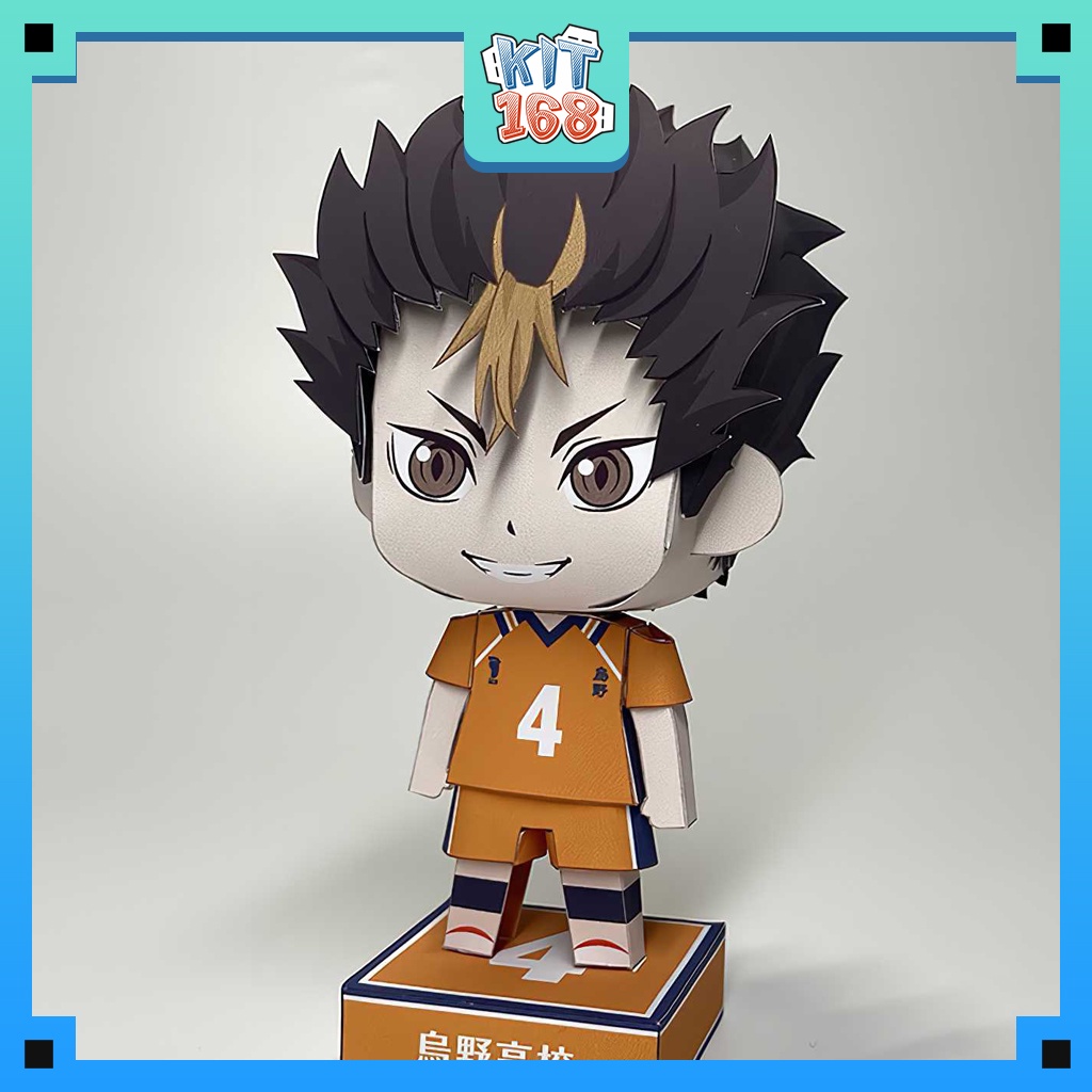 Mô hình giấy Anime Chibi Yu Nishinoya - Haikyuu!! + kit hộp trang trí