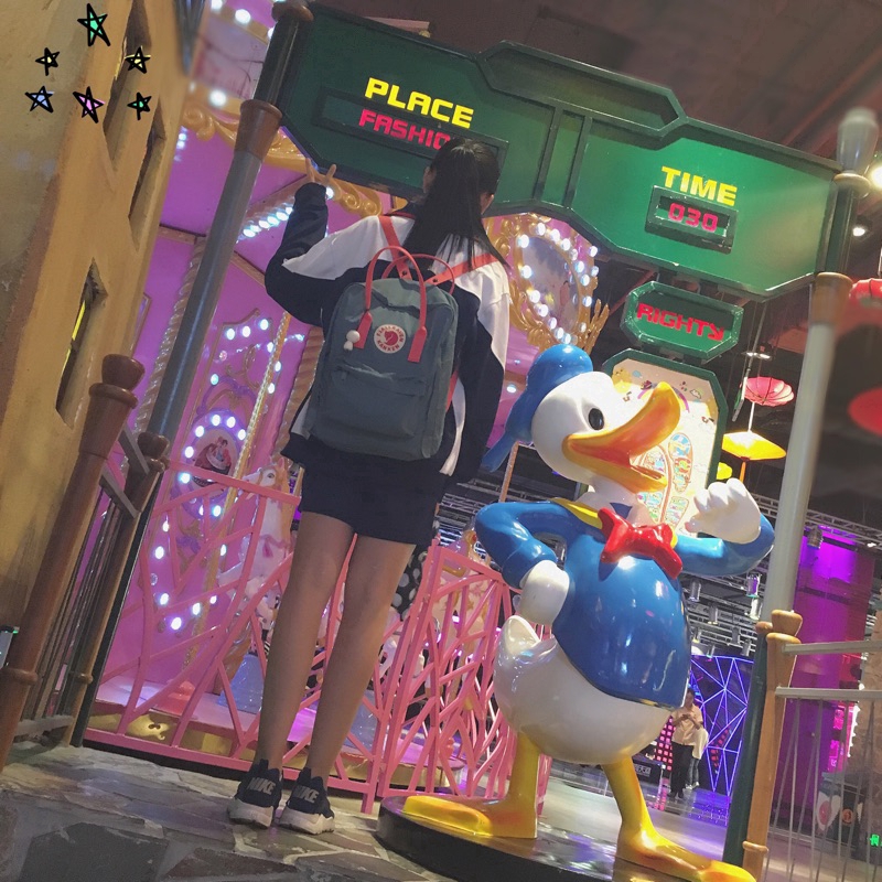 Ba Lô Kanken Fjallraven Vải Canvas Phong Cách Hàn Quốc Cho Nữ (MID 16L)