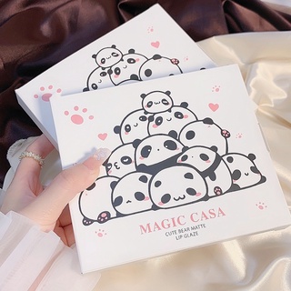 Set son môi 6 màu Kem Lì MAGIC CASA gấu trúc dễ thương tonehot trend