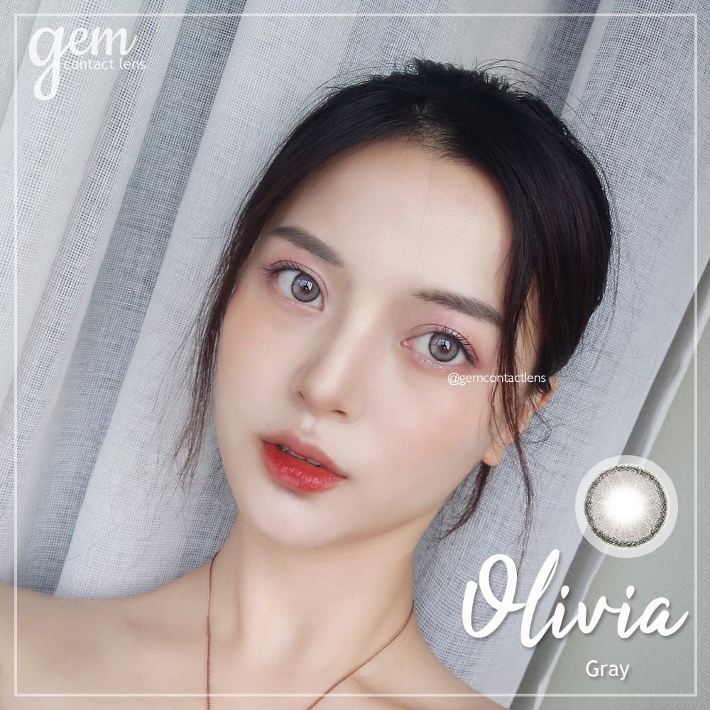 Áp Tròng OLIVIA GRAY Ẩm Cao 55% HSD6Tháng Lens Xám Tây Tự nhiên Không Giãn Viền Mỏng Hottrend Đủ Độ Có Lệch Mắt Nhạy Cảm