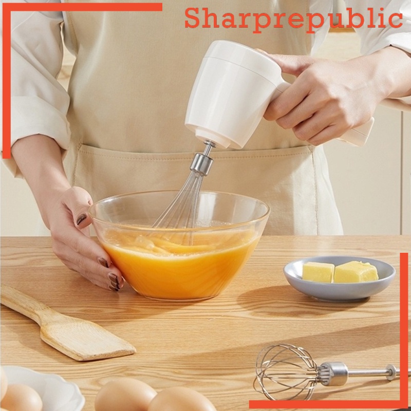 [SHARPREPUBLIC]Hand Food Mixer Power Egg Beater Foamer Baking Bread Maker Plastic Body