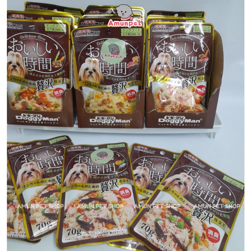 Pate Cho Chó DoggyMan Súp Thịt Và Rau Củ Tươi Cho Chó Bổ Sung Dinh Dưỡng Gói 70g [Nhiều vị] - Amun Pet