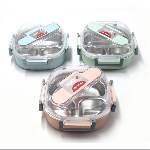 Hộp cơm văn phòng 3 tầng bằng chất liệu lúa mạch rất an tâm khi sử dụng