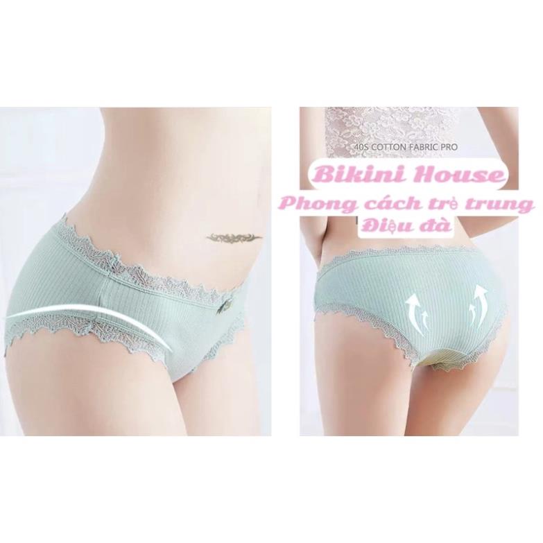 ❤️ Quần Lót Nữ Cotton viền ren gân tăm kháng khuẩn hoạ tiết viền ren sexy điệu đà Mẫu 029 ❤️