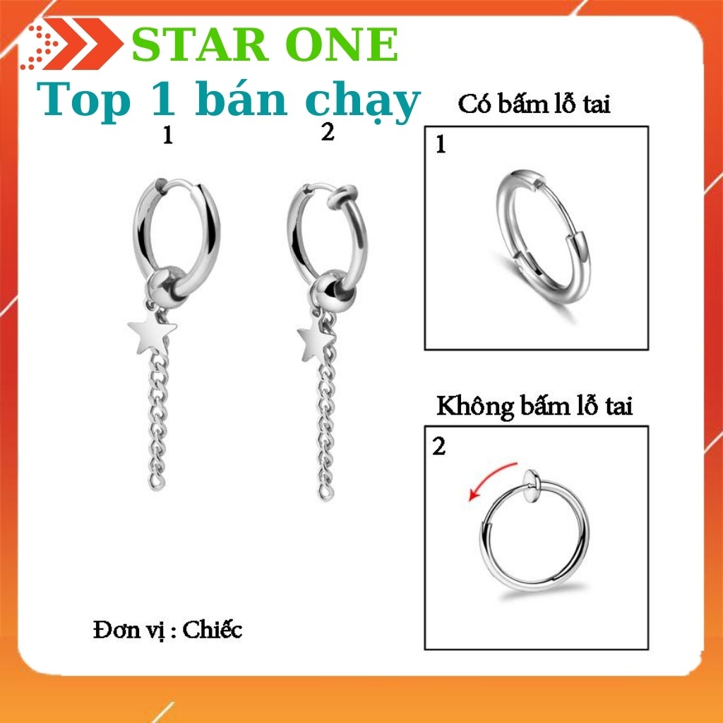 Khuyên Tai Nam BTS Kpop Khoen Tròn Ngôi Sao Được Làm Bằng Titan Thời Trang Hàn Quốc Cực Cá Tính Phong Cách