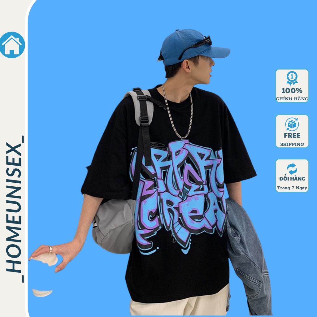 Áo Phông Tay Lỡ Unisex In Hình Họa Tiết Cực Chất Cho Nam Nữ