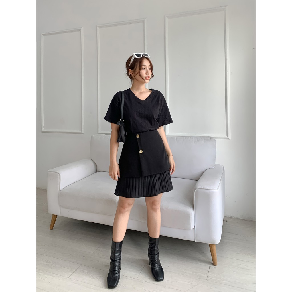 Chân váy kiểu hai lớp đính nút | Goût De Jun | YOKO SKIRT | BigBuy360 - bigbuy360.vn