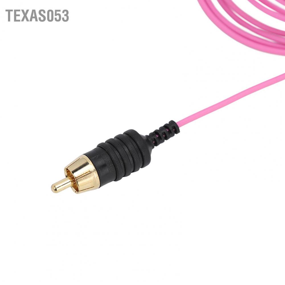 Texas053 Chiều dài 2.13m Dây kẹp hình xăm RCA Siêu mỏng Linh hoạt chống mài mòn Máy cáp Màu hồng