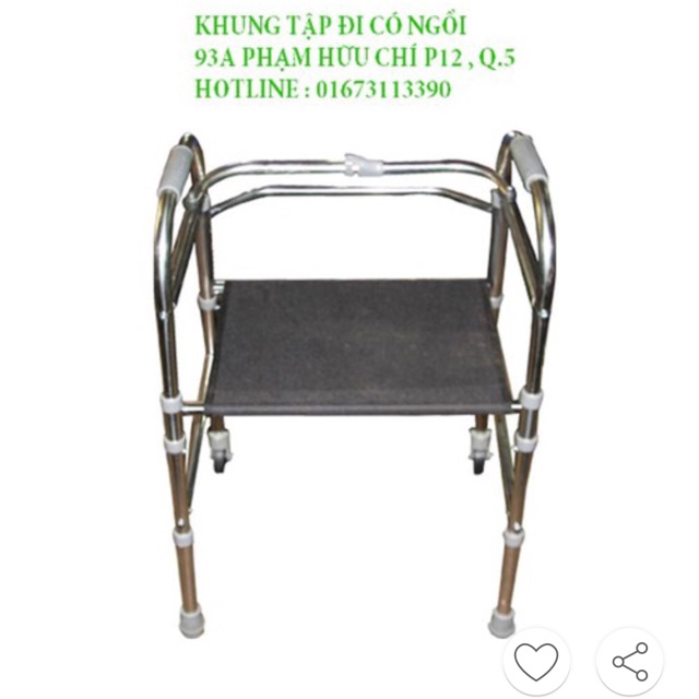 Khung tập đi có bạt ngồi.