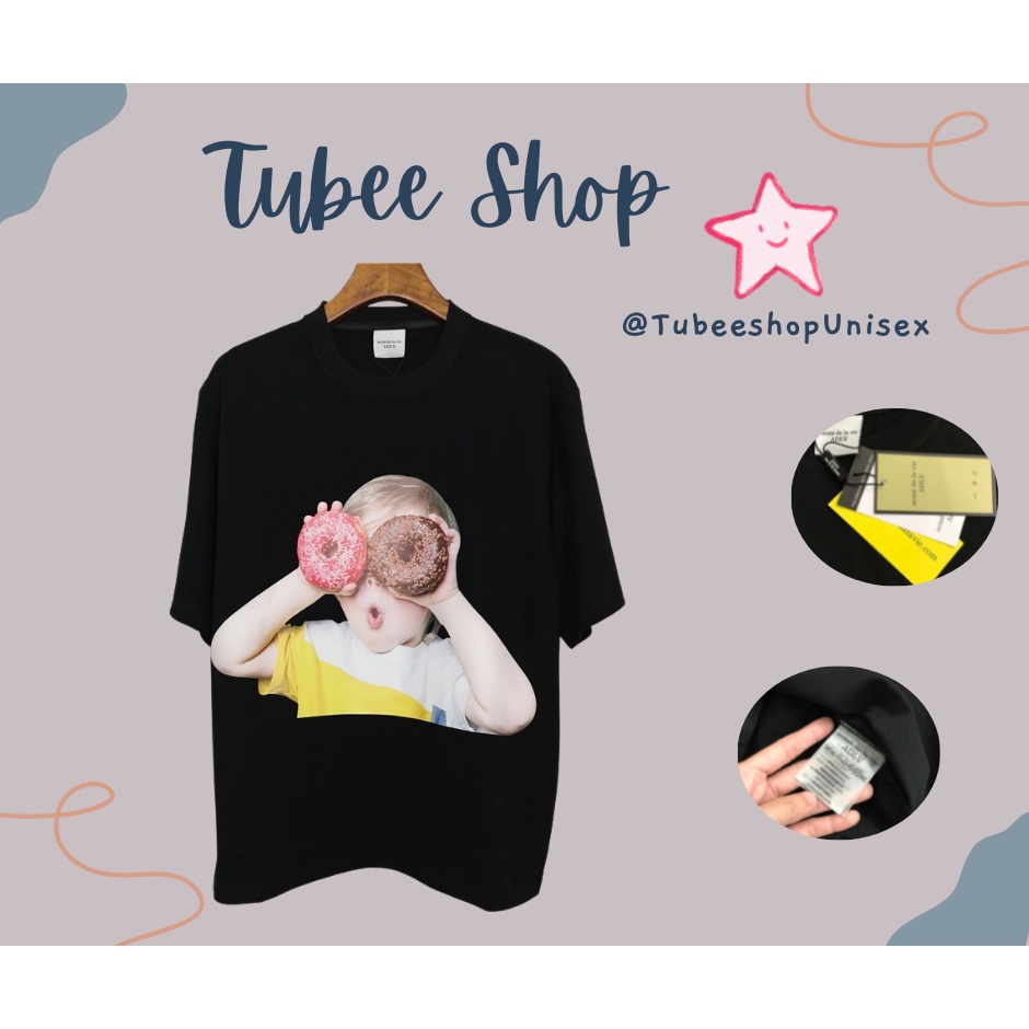 Áo thun ADLV full tag zip, áo thun ADLV cậu bé bánh Donut nâu