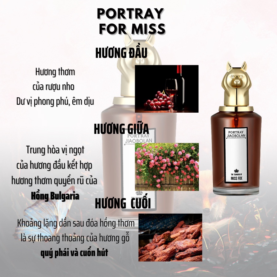Nước hoa nam, nữ chính hãng pháp PORTRAY hương thơm cuốn hút, lưu hương 6-8 tiếng,80ml