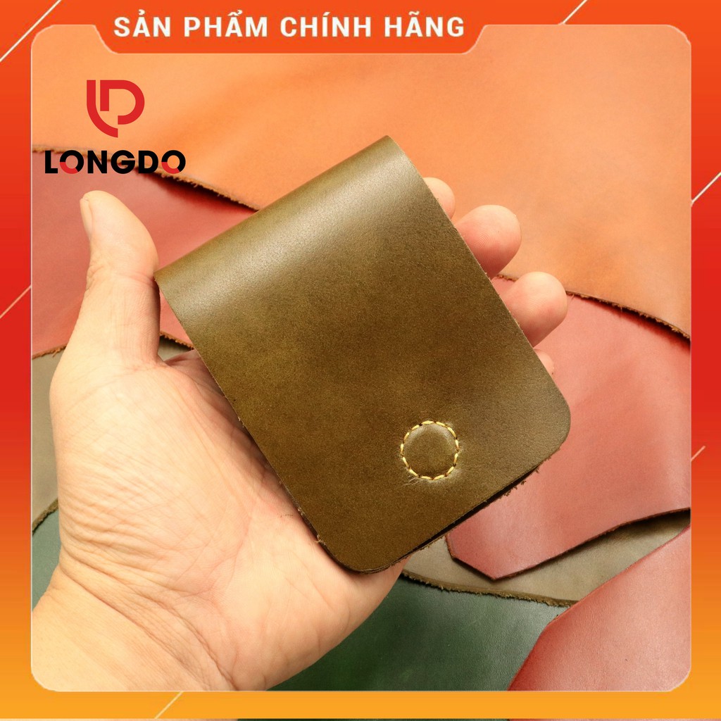 Ví Sen 3 Cao Cấp - Cam Kết 100% Da Bò Thật - bóp da nam Màu Xanh Ô Liu Hàng Chính Hãng Thương Hiệu Longdo Leather