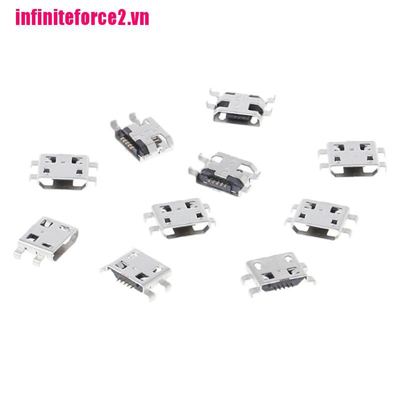 (Force) 10 Giắc Chuyển Đổi Type B Micro Usb 5 Pin Female