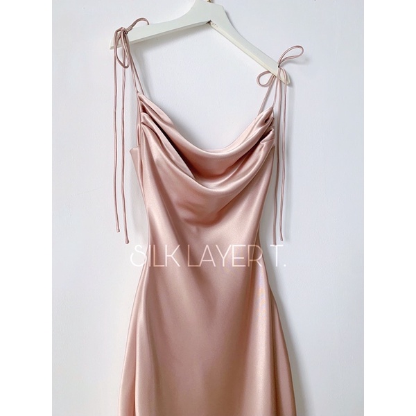 ĐẦM LỤA TẦNG MÀU NUDE by SILK LAYER T.
