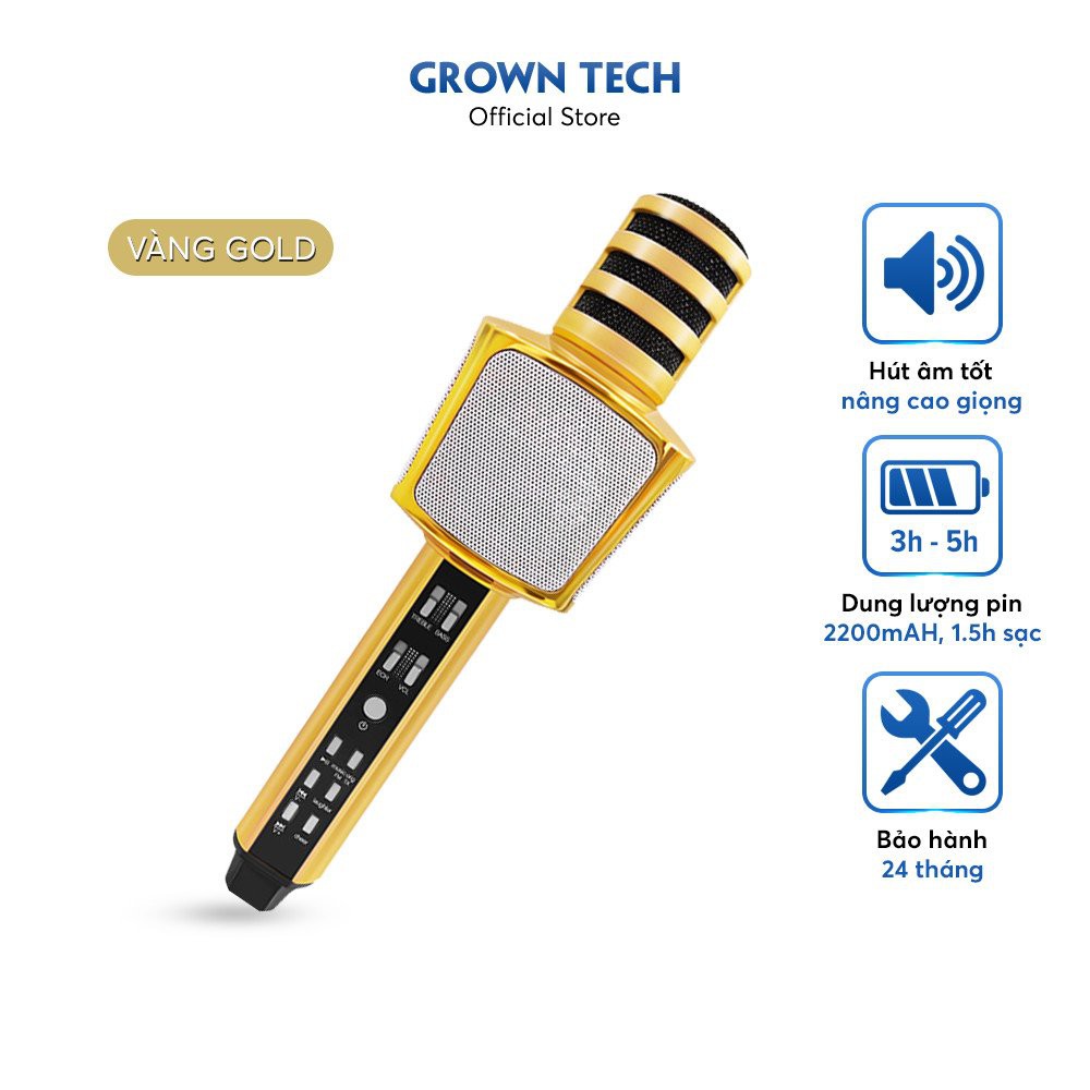 [Mã ELHACE giảm 4% đơn 300K] Micro karaoke bluetooth GrownTech SD-17 mic hát kèm loa âm thanh chuẩn, bass tốt