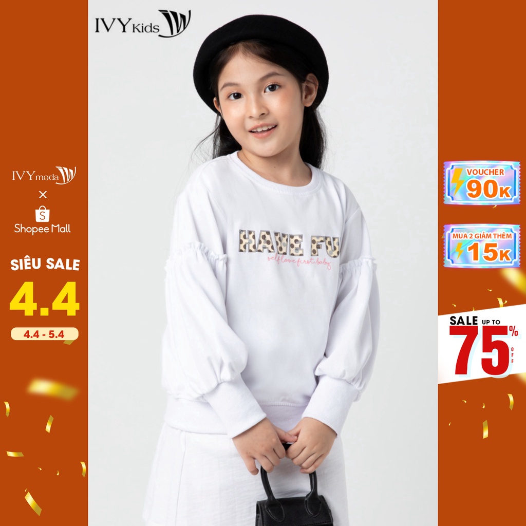 [NHẬP WABRTL5 GIẢM 10% TỐI ĐA 50K ĐH 250K ]Áo thun bé gái Have Fun IVY moda MS 58G1157