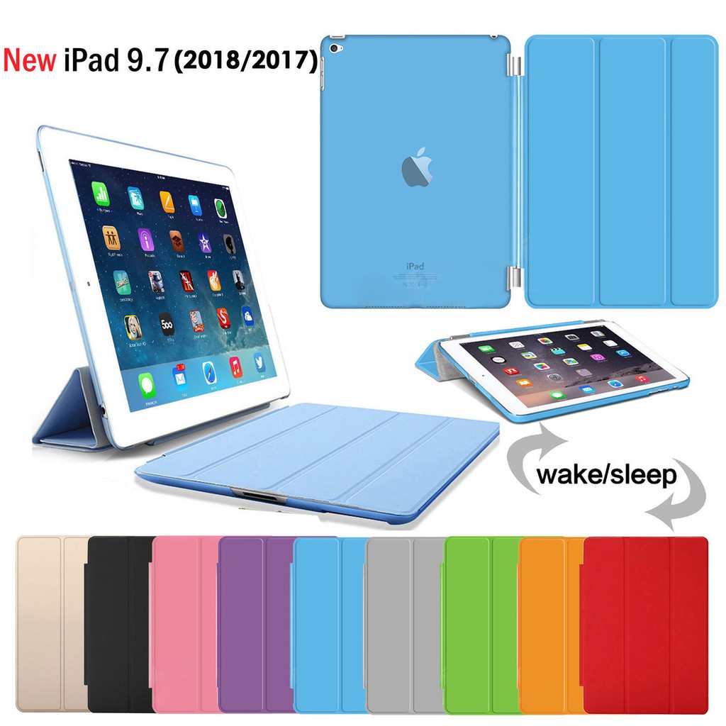 Bao da máy tính bảng thiết kế từ tính màu trơn cho iPad 2018 9.7inch