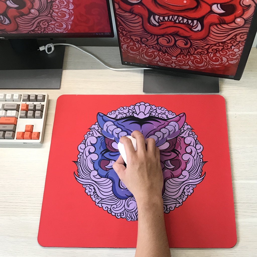 Lót Chuột - Pad Chuột - Mouse Pad - Esports Tiger Ling Yun &amp; Long Teng - QcK - Xtrfy - Chống Nước - Size (40x45x4)