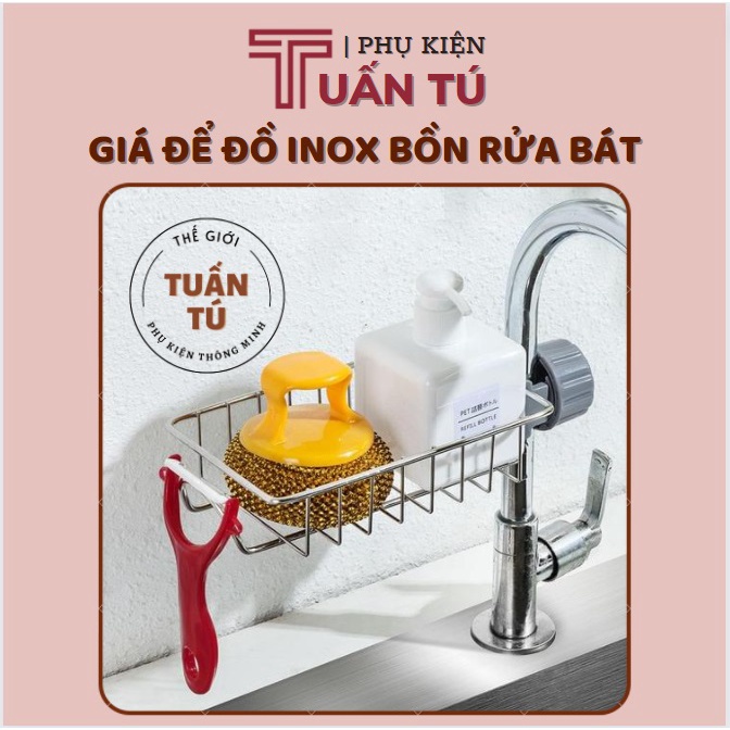 Giá Treo Để Đồ Bồn Rửa Bát Inox 304 Cao Cấp Tiện Dụng - Giá Gắn Vòi Nước Bồn Rửa Bát - Tuấn Tú Office Store