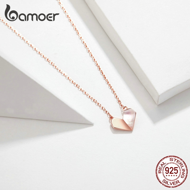 BAMOER Vòng cổ  Bạc 925 Mặt Vỏ Sò SCN330