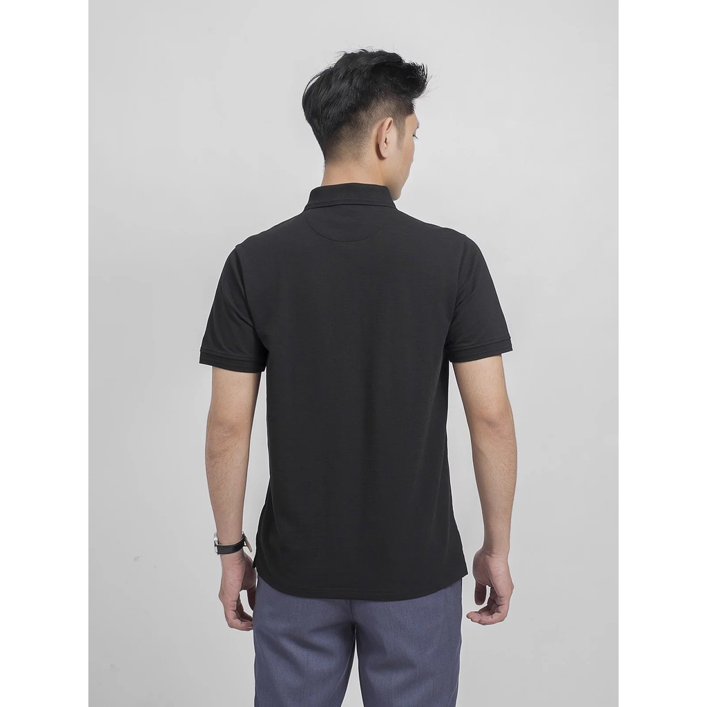 Áo Thun Nam Tay Ngắn Có Cổ Aristino APS019S9 Màu Đen Kiểu Dáng Regular Fit Chất Liệu CVC