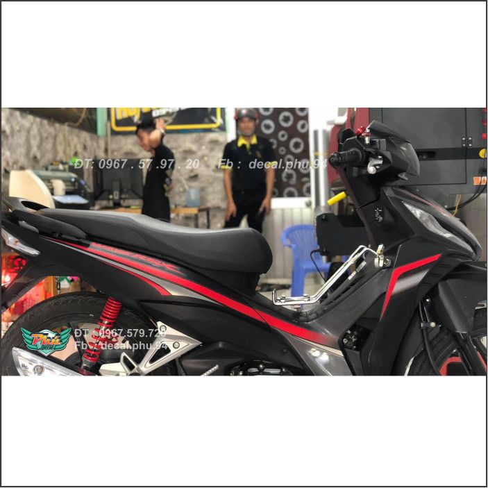 Tem Wawe RSX Chỉ đỏ , xe đen nhám (V)