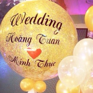 Combo bóng jumbo + chữ+ kim tuyến+ dây kim tuyến đuôi bóng