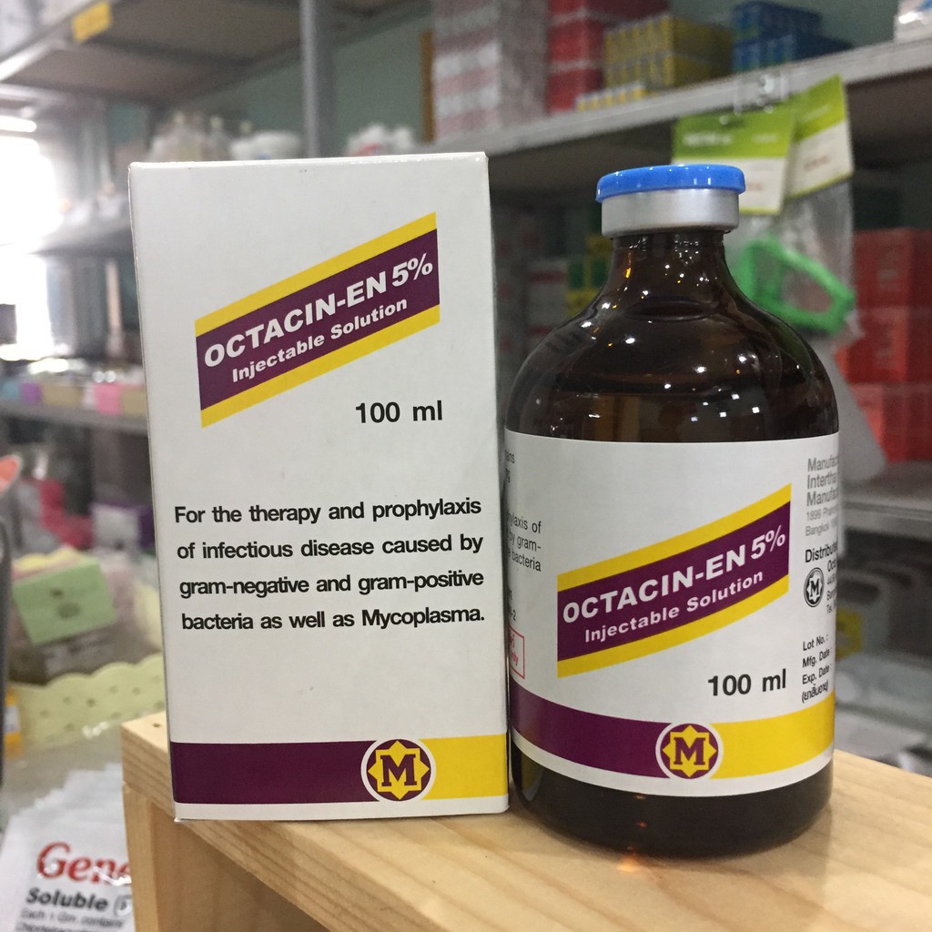 Octacin-En 5% 100ML Tiêu chảy nặng phân vàng, phân bùn, xi măng, ho thở HÀNG CHUẨN DATE MỚI TINH.