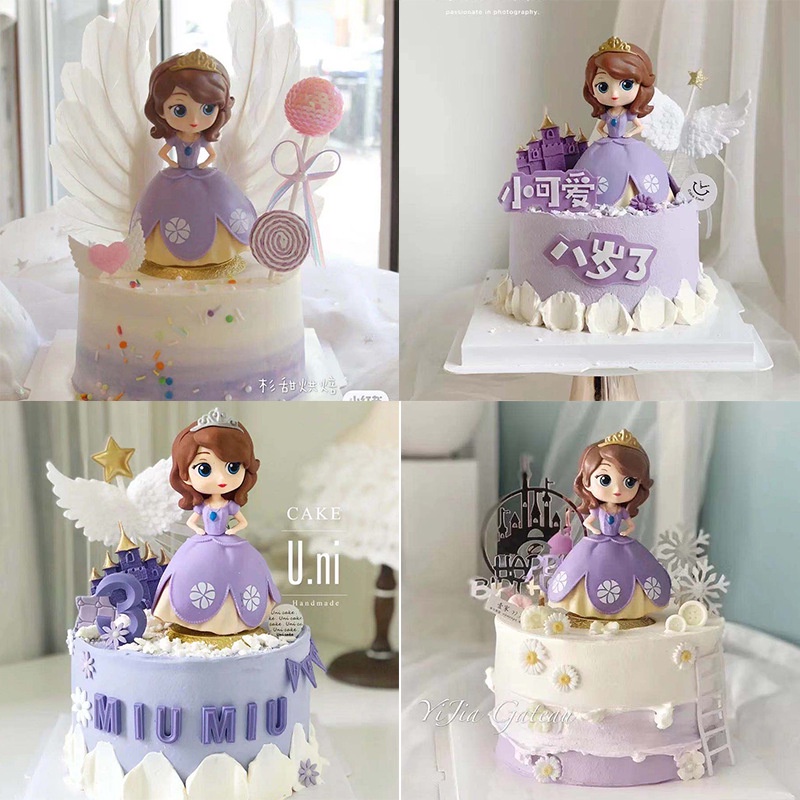 Mô Hình Công Chúa Disney Sophia Cinderella Cánh Trái Tim Lông Vũ Kim Sa Cắm Mũ Cho Trẻ Em