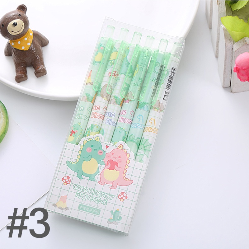 Set 6 Bút Nước Ngòi 0.5mm Họa Tiết Hoạt Hình Đáng Yêu