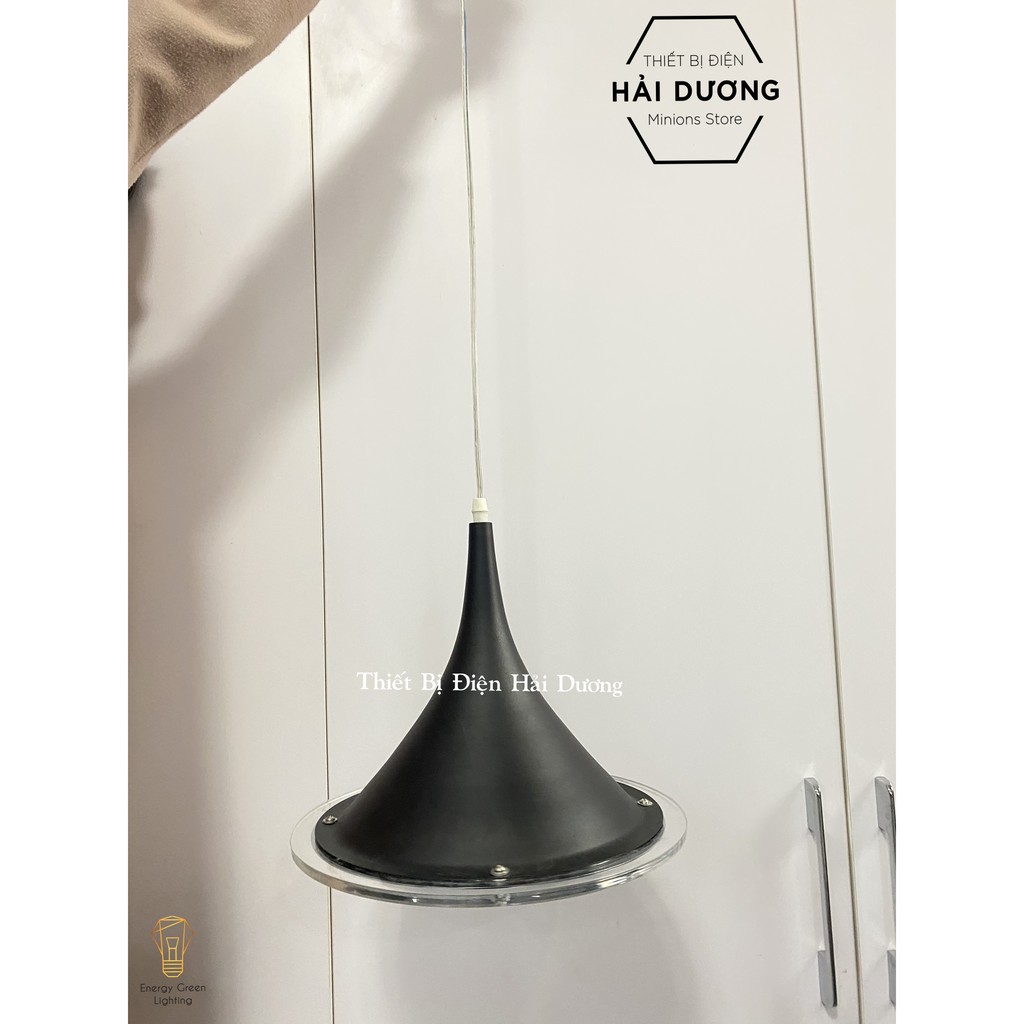 Chao đèn tròn nắp gỗ decor phong cách Bắc Âu TN123 (Trắng/Đen)