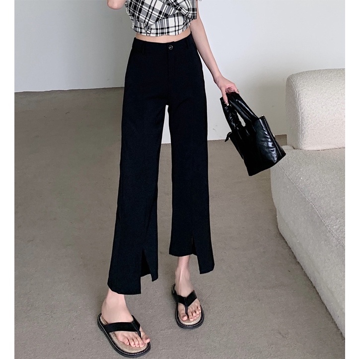 Quần Dài Ống Rộng Xẻ Tà Lưng Cao Thời Trang Mùa Hè 51978