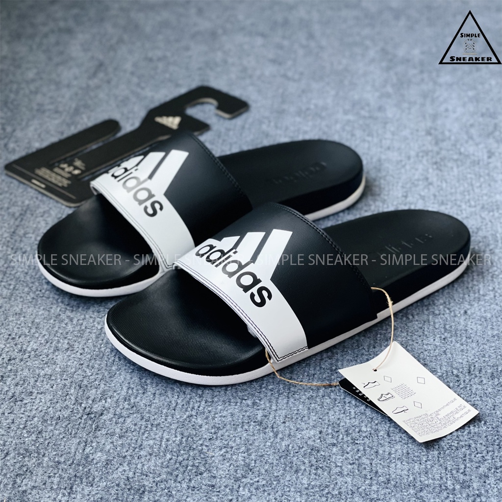 Dép Adidas Adilette Comfort Chính Hãng🔴SIMPLE SNEAKER🔴Dép Quai Ngang Unisex Adidas Comfort Slides Black White