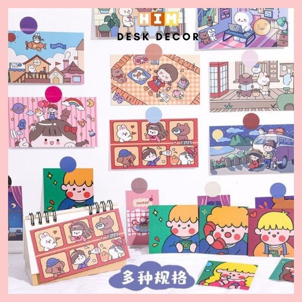 Bộ Postcard Tranh Trang Trí Tường, Phụ Kiện Chụp Hình,  Tranh Decor Kiểu Hàn Quốc Dễ Thương