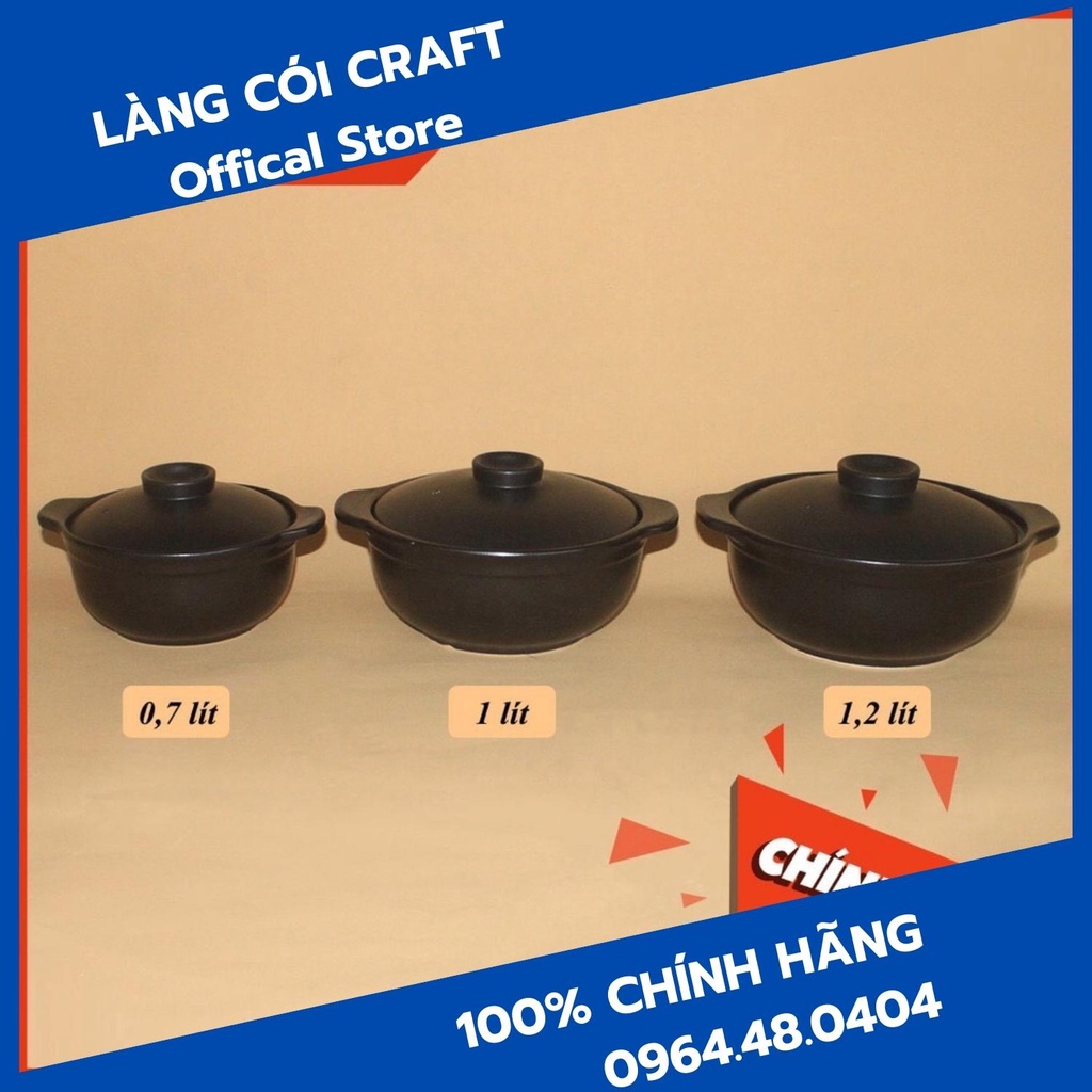 Nồi đất cao cấp Nodacook nấu cơm - kho cá - nấu cháo - nấu mỳ rất ngon (Làng Cói Craft - Made in Việt Nam phân phối)