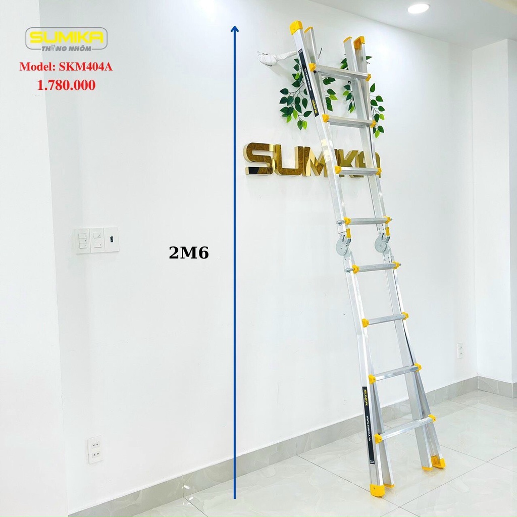 Thang nhôm gấp trượt Sumika SKM404 - Chữ A có thể gấp, rút hoặc duỗi thẳng, sử dụng rộng rãi trong nhiều lĩnh vực