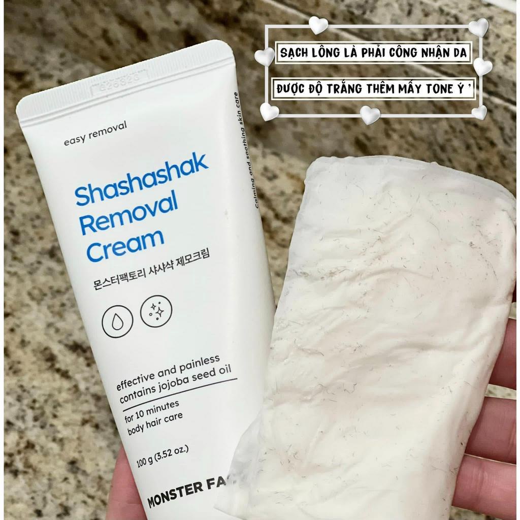ShakShashak Removal Cream Kem Tẩy Lông Monster Factory 100 g, Triệt Lông Nhanh Chóng, Dịu Da - Săn Sale Hương Chất