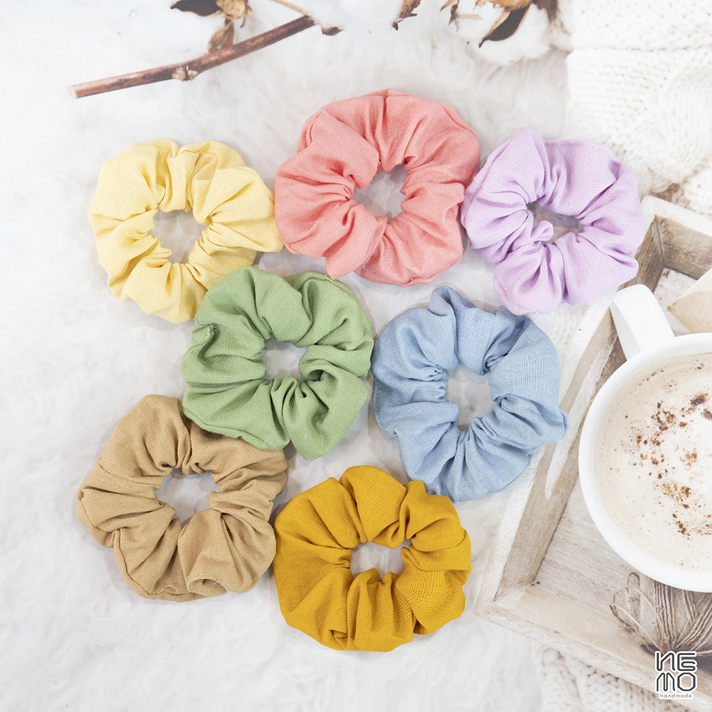 Cột tóc Scrunchies Linen Màu Hàn Quốc Cực Xinh Có Nhiều Màu Nemo Handmade - SL7M