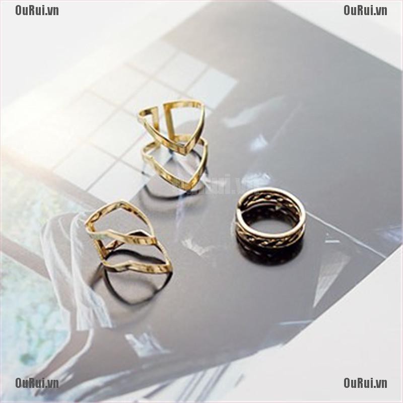 Bộ 3 Nhẫn Hợp Kim Thiết Kế Xinh Xắn Cho Nữ